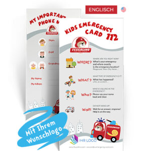 Kids Emergency Card with Logo - Feuerlino